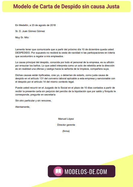 modelo-carta-despido-sin-causa-justa