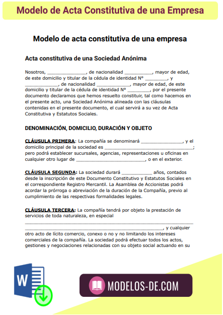 ▷ Acta constitutiva de una empresa: Qué es y Ejemplo