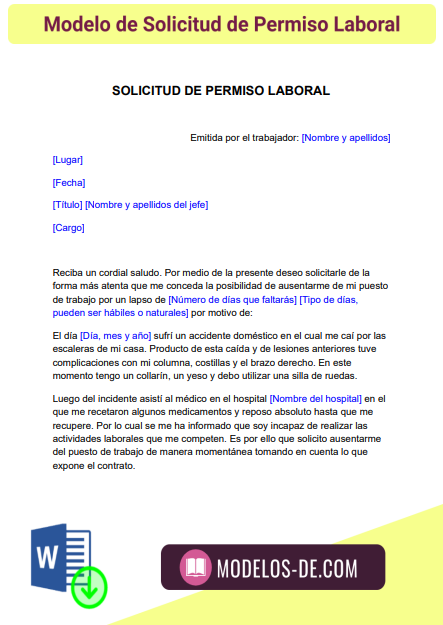 Formato Para Solicitud De Permiso Laboral Como Descargar Carta Hot 9266