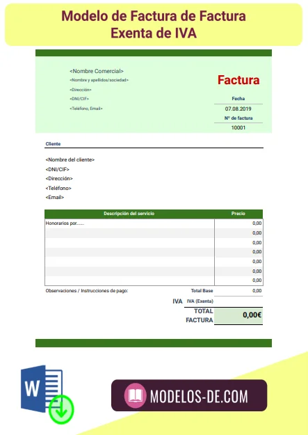 plantilla-modelo-factura-exenta-iva