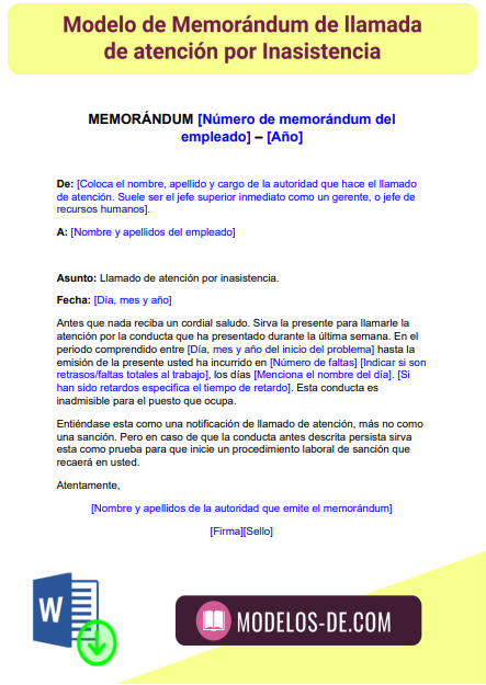 modelo-memorandum-memorando-llamada-atencion-inasistencia-falta-asistencia-retrasos