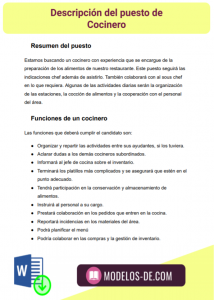 Formatos de Descripción de puestos en Word | Gratis