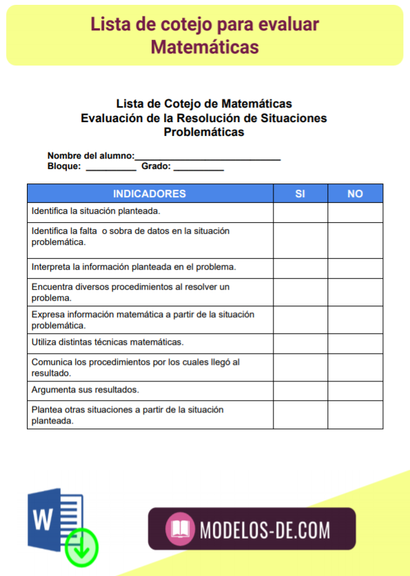 Modelo De Lista De Cotejo Kulturaupice