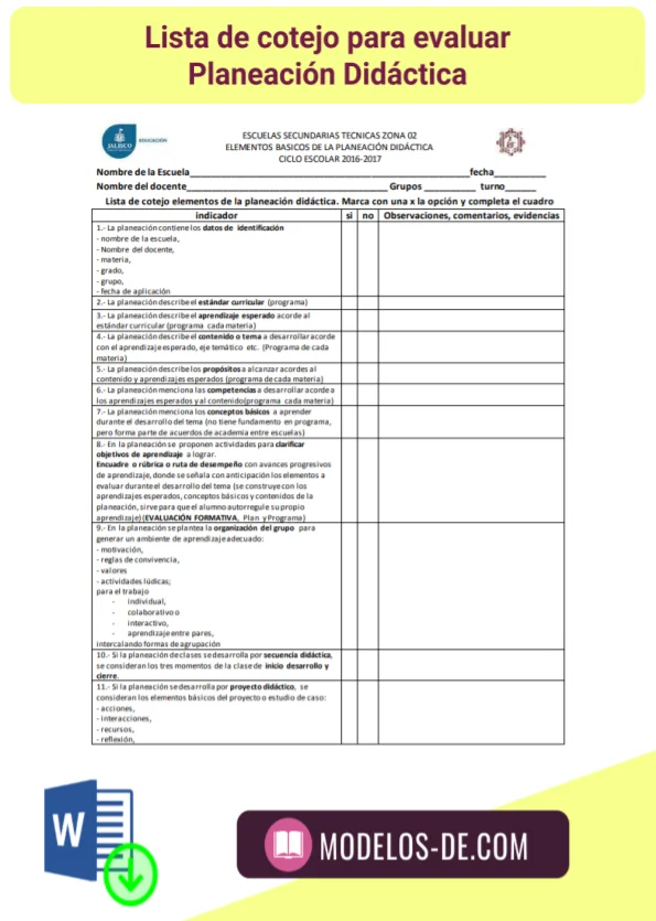 modelo-plantilla-formato-lista-cotejo-evaluar-planeacion-didactica