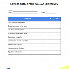 ▷ Lista de cotejo para evaluar un Mapa mental en Word