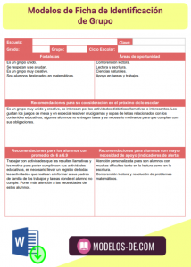 Formatos Y Ejemplos De Fichas En Word Descarga Gratis