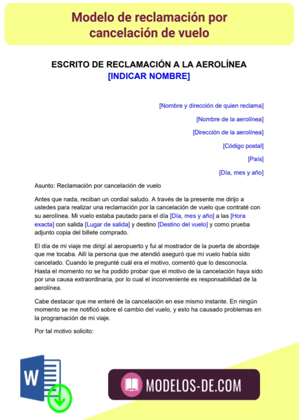 modelo-ejemplo-formato-reclamacion-cancelacion-vuelo