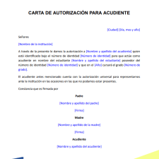 Carta de autorización para conducir un vehículo de empresa