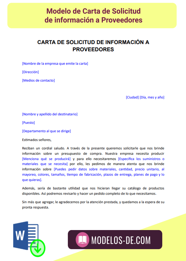 Ejemplo De Carta De Solicitud De Informacion A Provee 7104