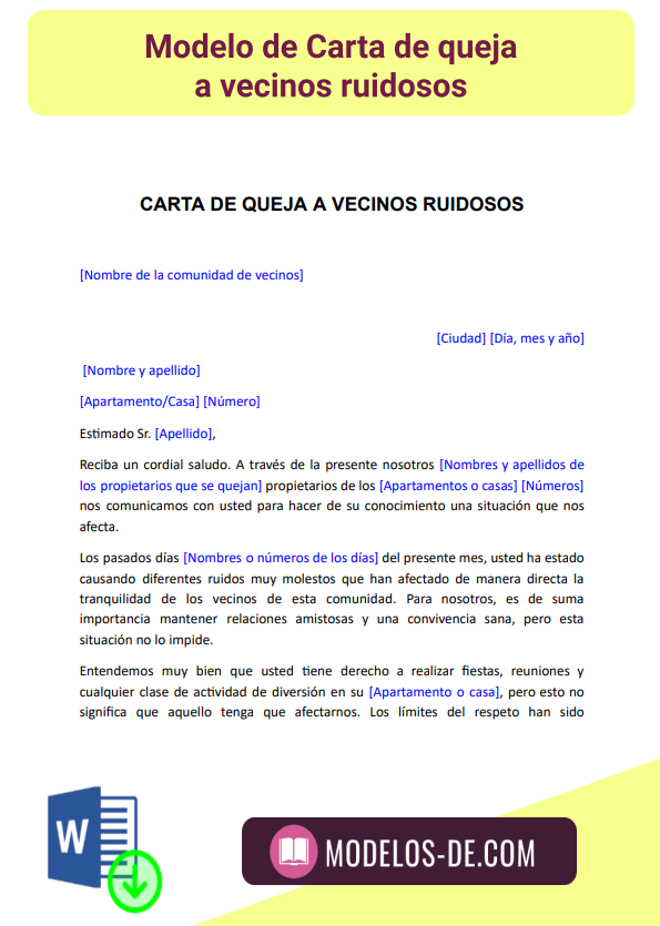 Carta De Advertencia A Un Vecino En Word Gratis 7323